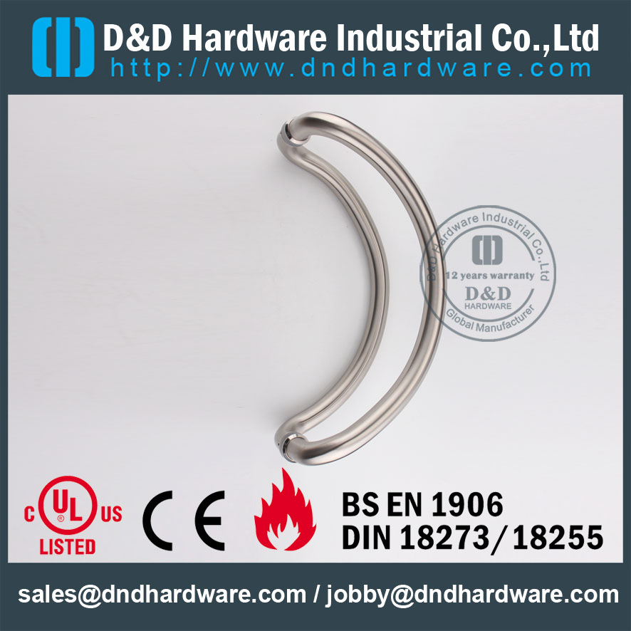 D & D Hardware-Europe Grade 304 Poignée à tirer en verre pour porte DDPH006