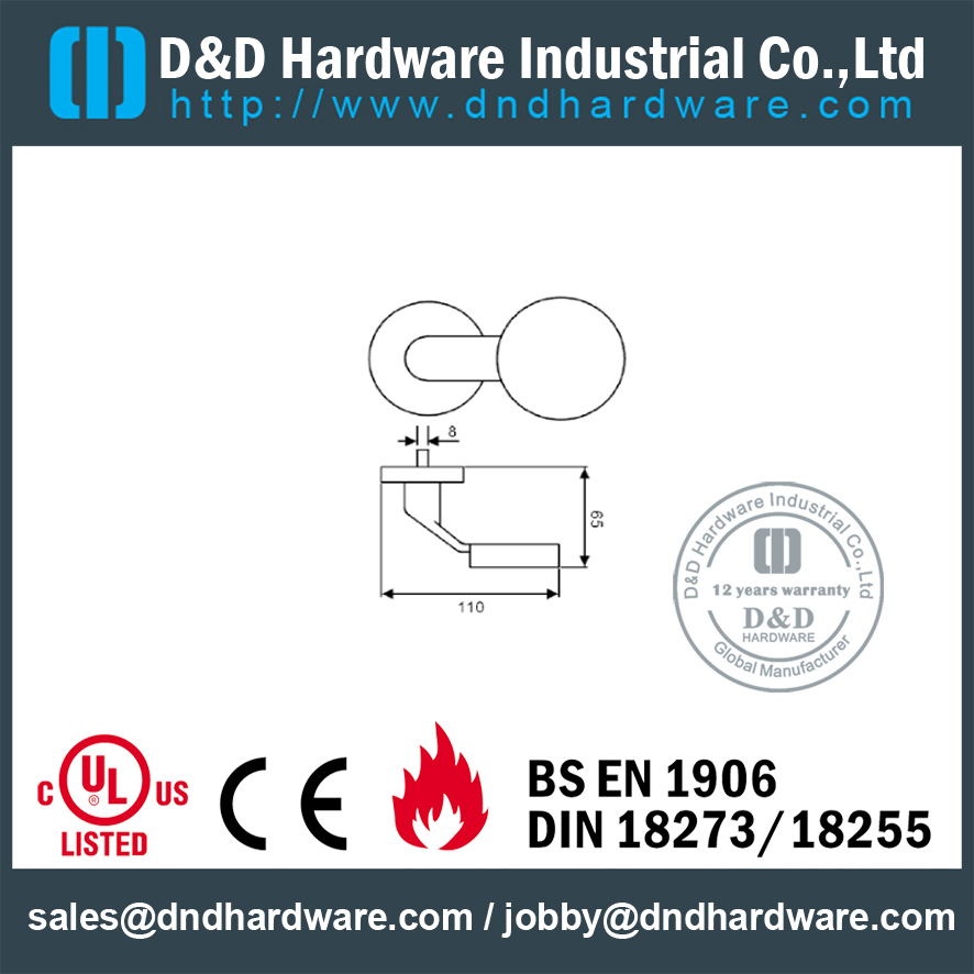 Poignée à levier solide de conception unique SUS316 pour porte commerciale - DDSH135