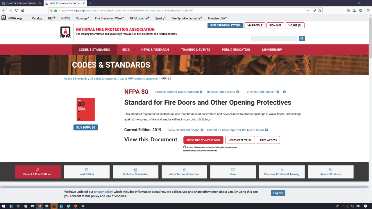 EXIGENCES DE PORTE INCENDIE NFPA80