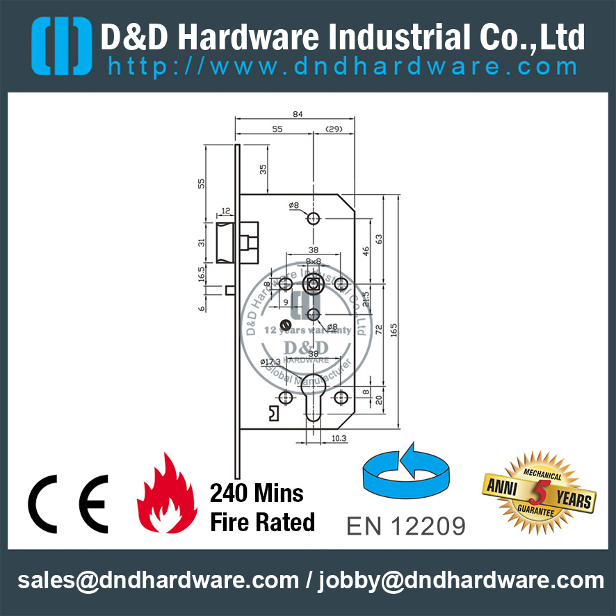 Serrure de classe CE SS304 -DDML015