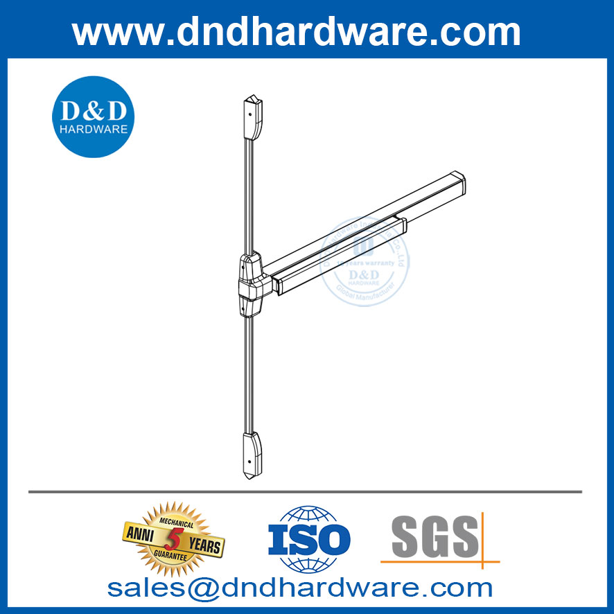 Panique de sortie de porte Poussinet en acier inoxydable en acier inoxydable et en aluminium Hardware-DDPD303