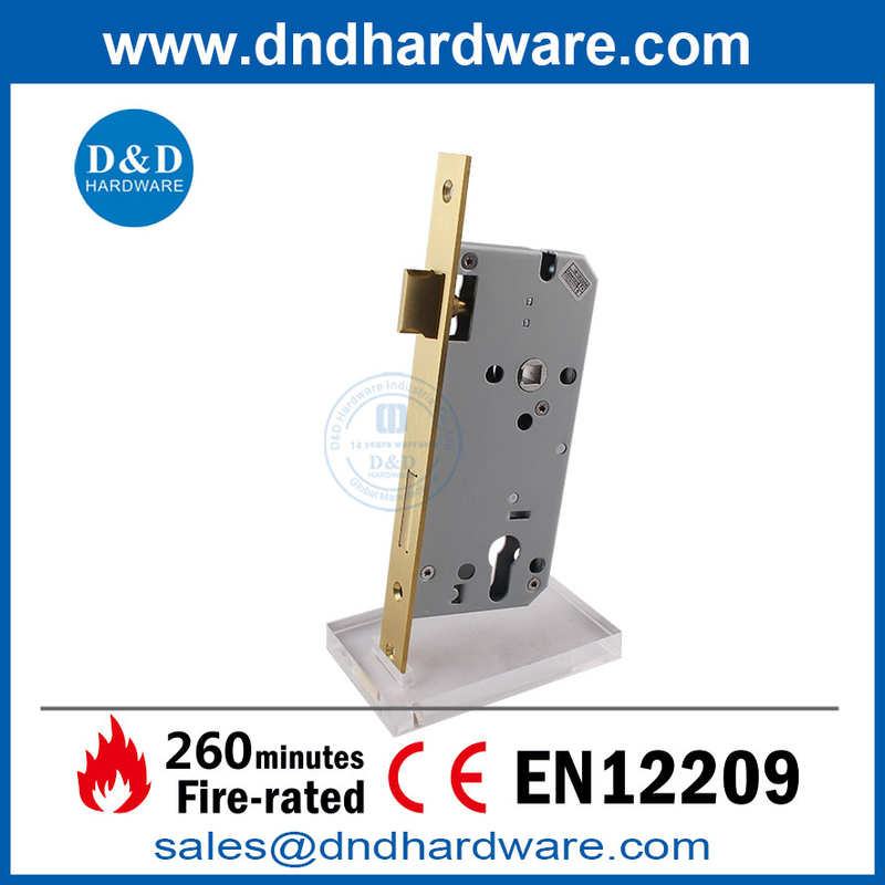 Verrons de porte de la pièce incendie EN12209 Satin en laiton extérieur Hardware Lockware-Ddml009 