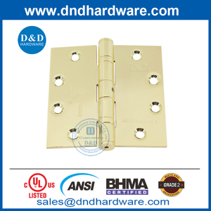 NRP Gold Door Hinge en acier inoxydable ANSI Grade 2 Fire Butt Hinge pour la porte intérieure-DDSS001-ANSI-2-4.5x4.5x3.4