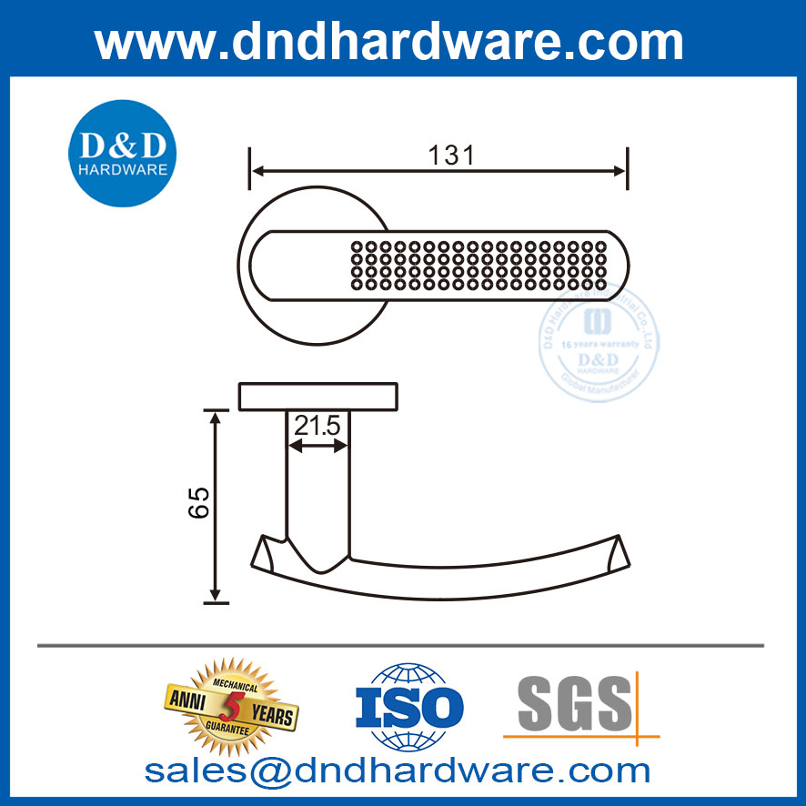 Poignées de porte en métal Le leviers de poignée de porte solide en acier inoxydable-DDSH051