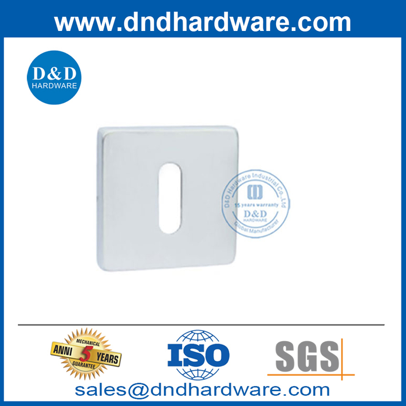 Poignée de porte Cylindre en acier inoxydable Rosette carrée Escusheons-DDES014