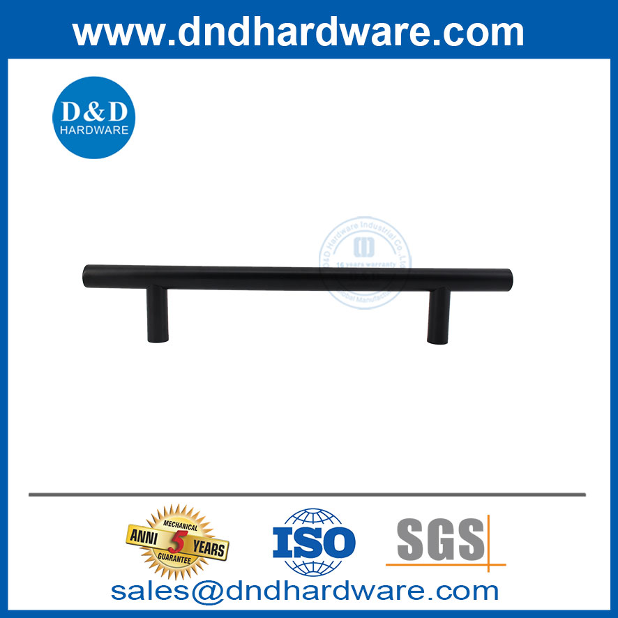 Poil de porte d'entrée poignées en acier inoxydable Black en verre Poiglettes-DDPH031