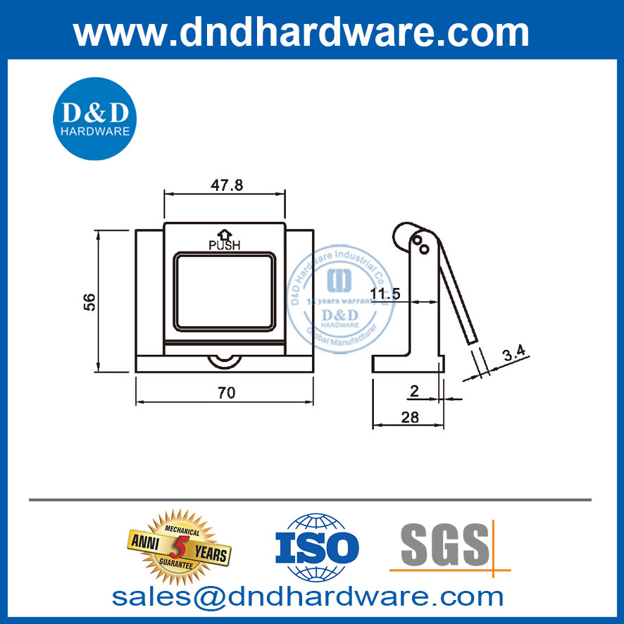 Bar swing de sécurité SS304 DOORS DE SÉCURITÉ DOOR DORTE DORTE PROTECTEUR-DDDG012