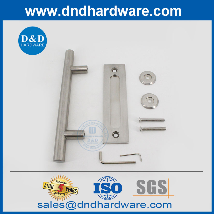 Hardware de porte de grange à double porte en acier inoxydable rince