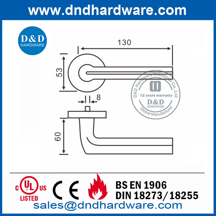 Poignée de porte décorative en acier inoxydable solide de bonne qualité-DDSH016