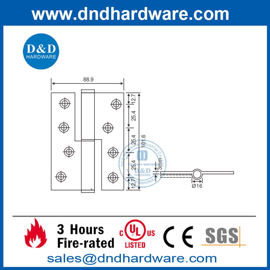 Charnière de levage en acier inoxydable 304 pour porte en bois-DDSS018