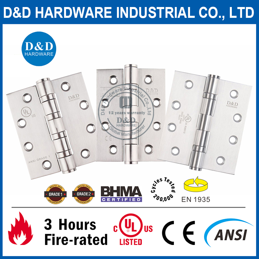 Charnière robuste de 5 pouces ANSI / BHMA UL GRADE 2-SS316 2BB