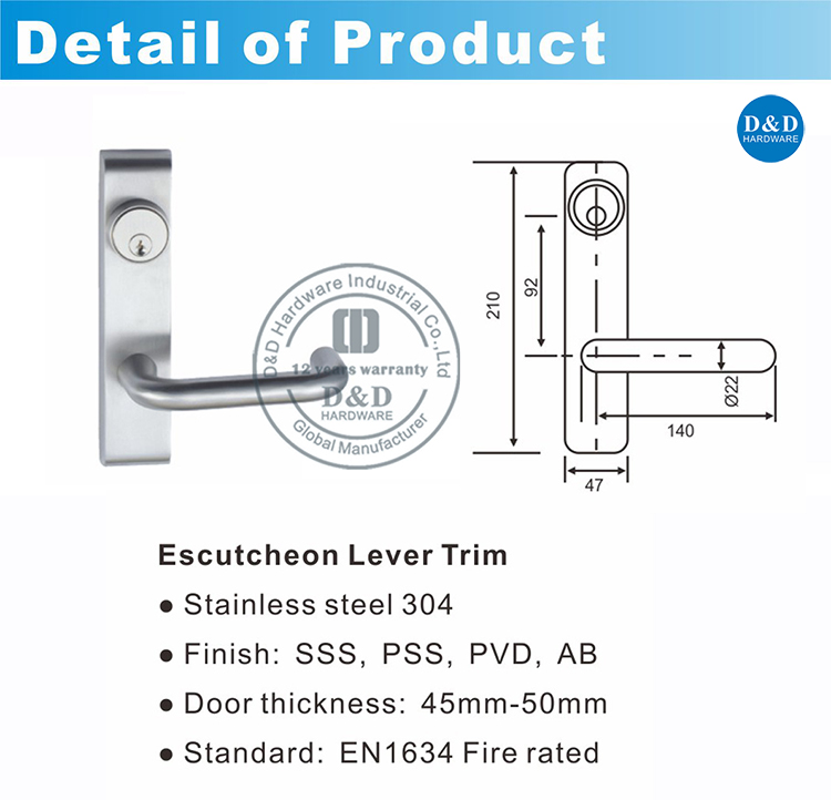 ESCAPE DE PORTE PORTE ESCUTCHONE TRIP-DDPD013