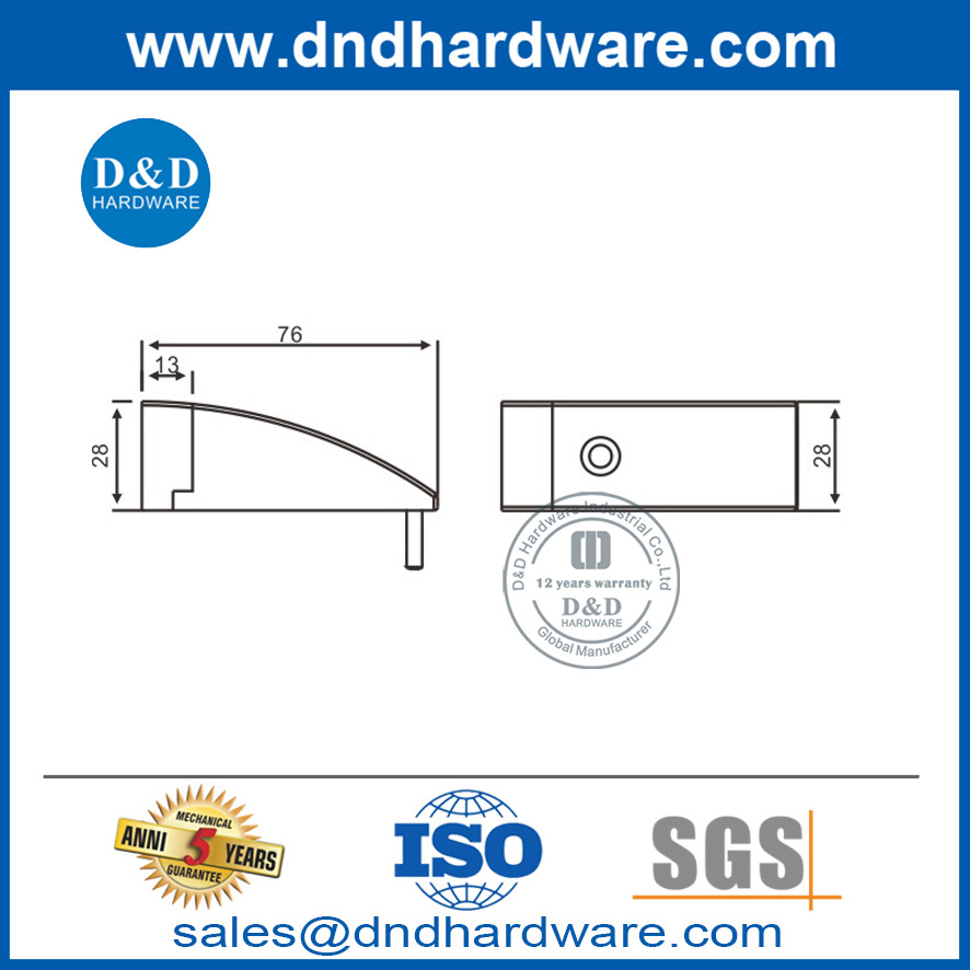 Alliage de zinc monté au sol type caoutchouc meilleur arrêt de porte intérieure-DDDS013