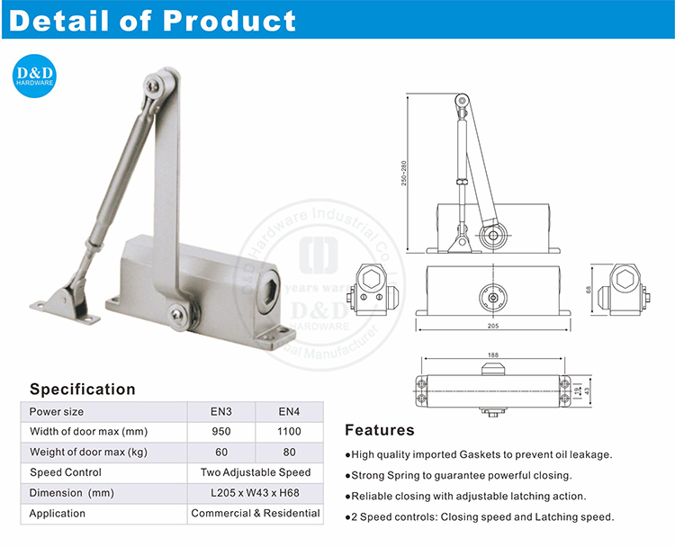 Strong Spring Poor Close-DDDC002-D & D Hardware