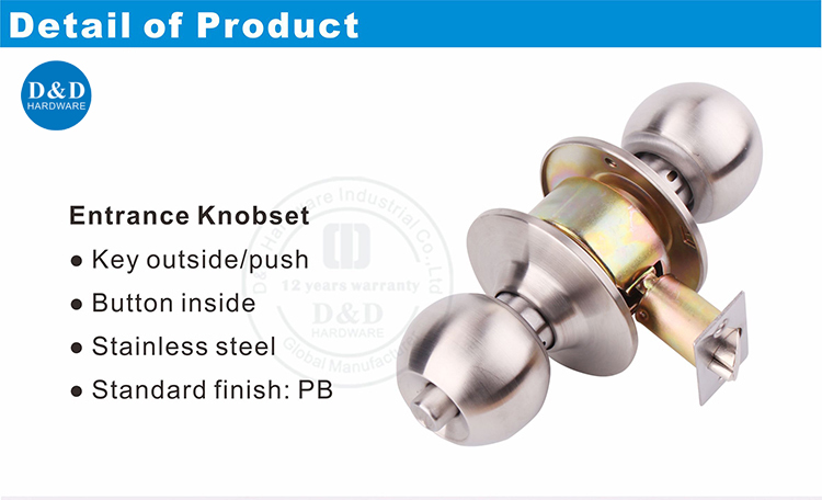 Porte d'entrée Knobset-DDLK001-D & D Hardware