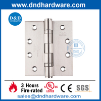 Charnière de porte coupe-feu argentée en acier inoxydable 316 répertoriée UL-DDSS001-FR-4X3.5X3