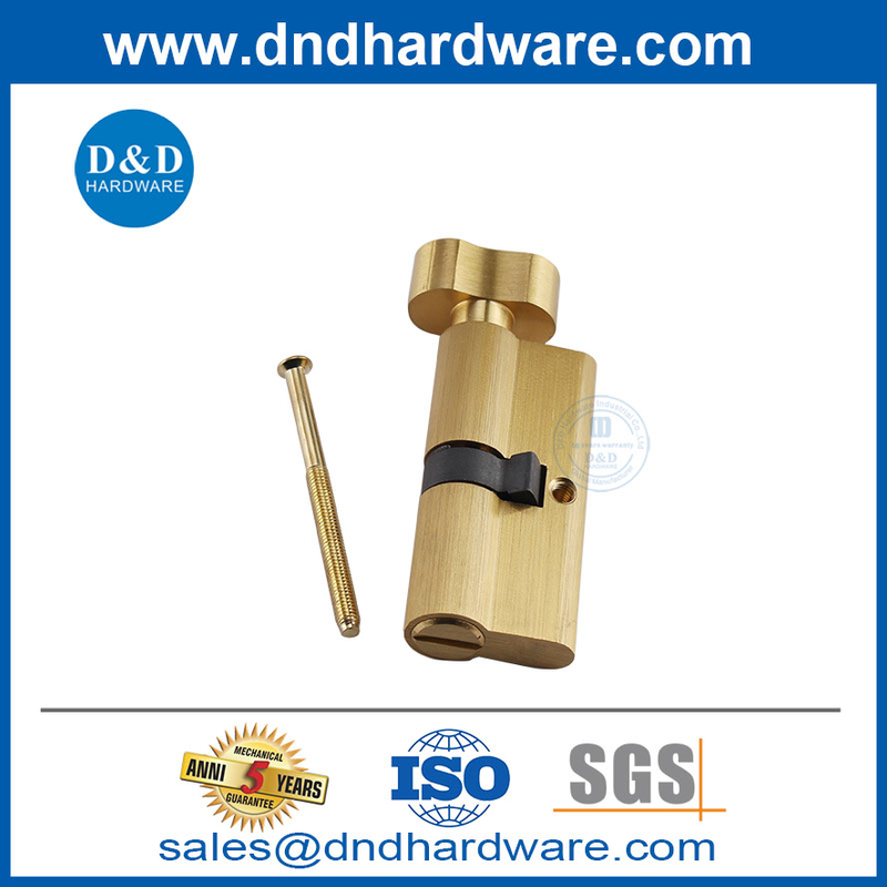 Finition en or satiné 70 mm de salle de bain européenne de porte en laiton verrouillage de porte en laiton-ddlc007