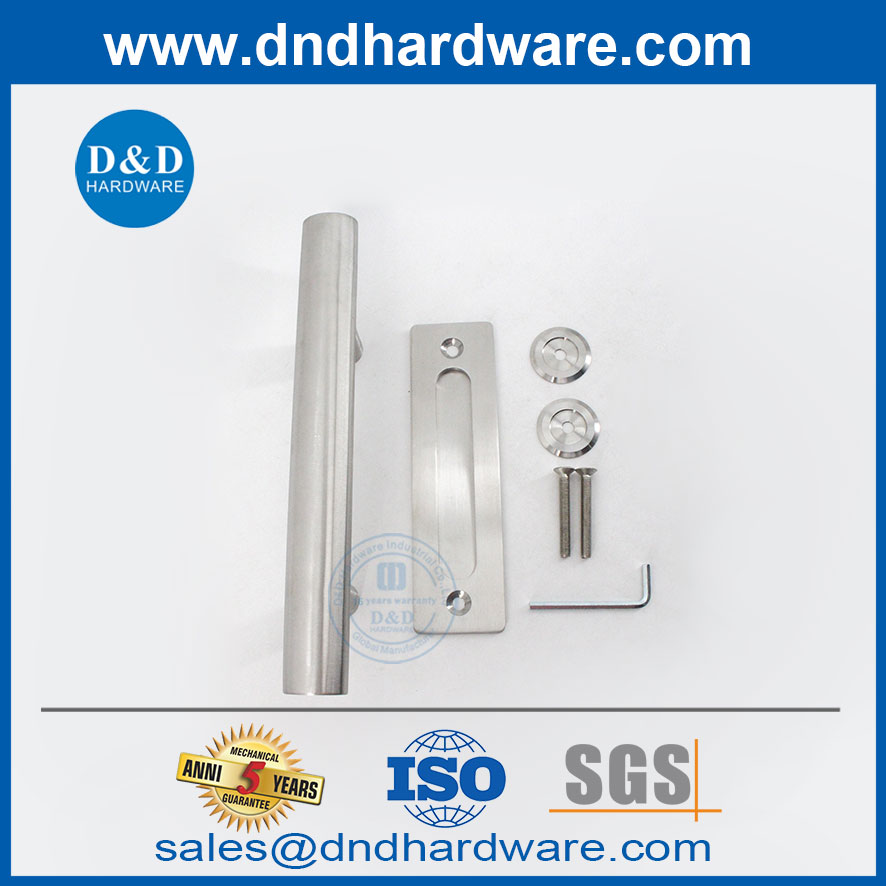 Poignée de porte coulissante en acier inoxydable en argent Handle de porte de grange moderne-poignée-ddbd101