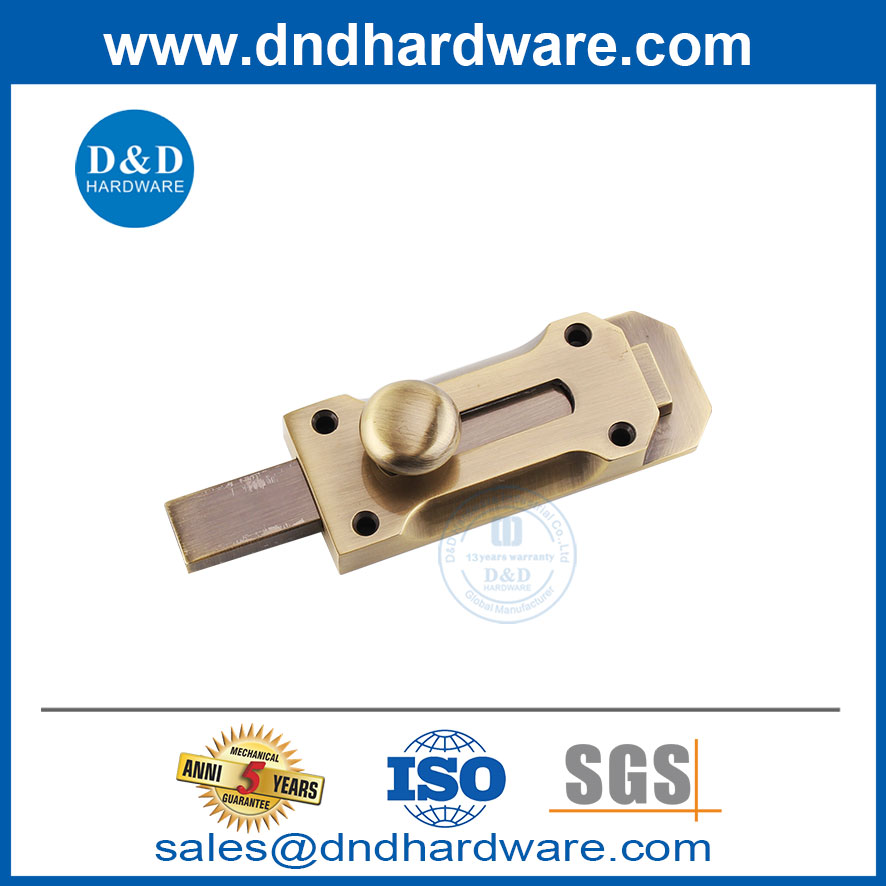 Boulon de porte de baril de sécurité lourde antique en laiton en alliage en zinc-ddb025