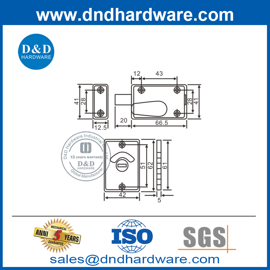 Indicateur de salle de bain vacant en acier inoxydable et engagé pour la porte-ddik005