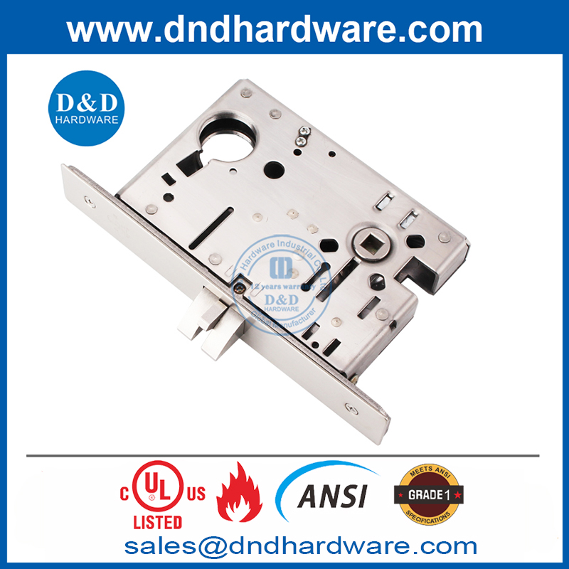Latchbolt exploité par bouton / levier ANSI UL PASSE PORTE LOCK-DDAL01 F01