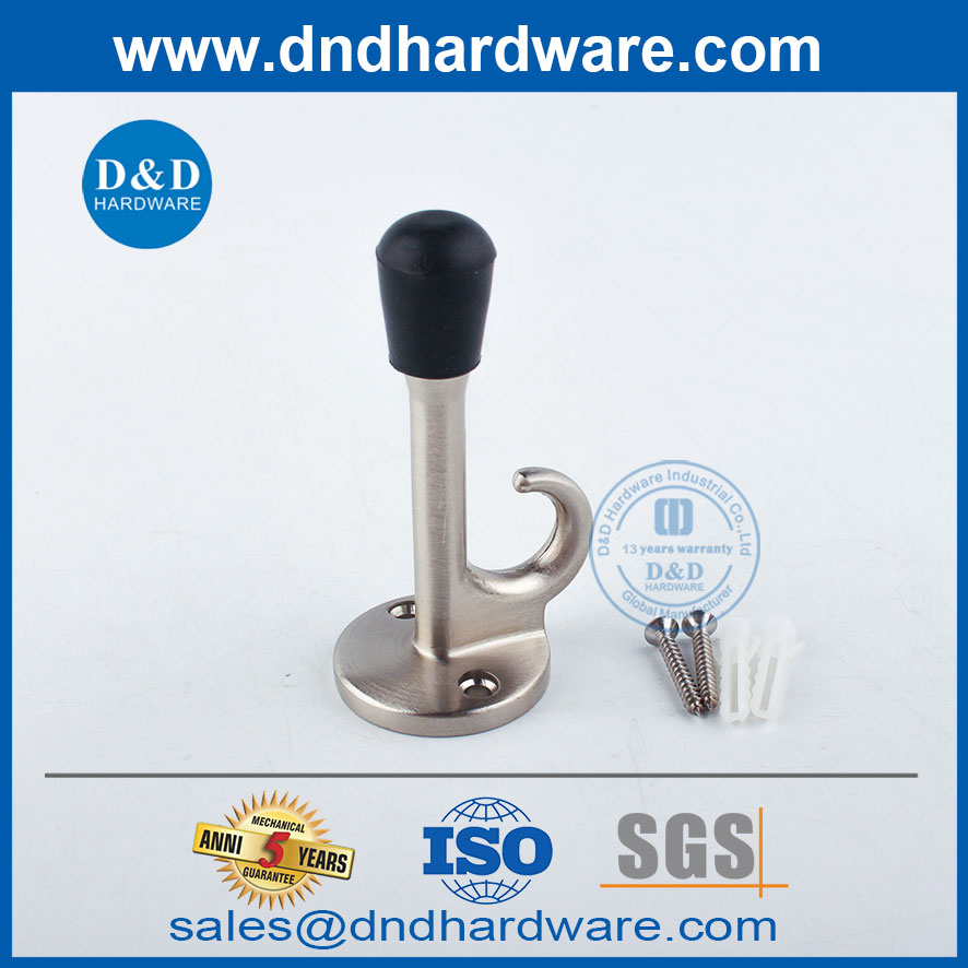 Nouveau arrêt en alliage de zinc en nickel satiné avec hook hardware-ddds020
