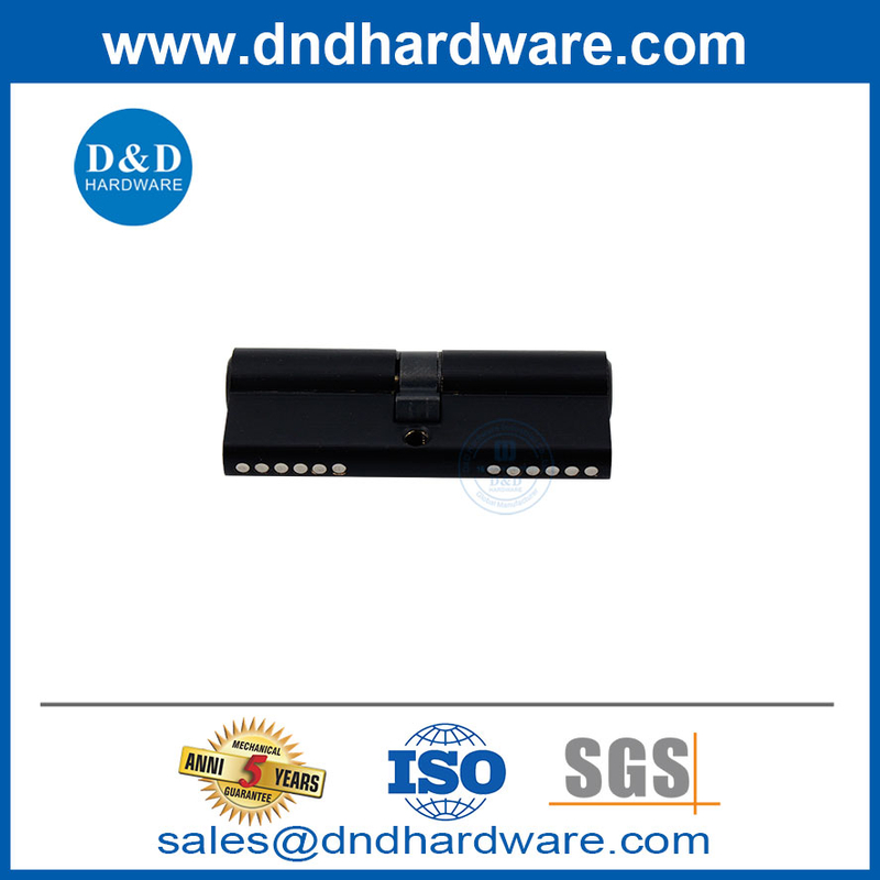 Cylindre en laiton de haute qualité 80 mm Double Keys Factory Black Door Lock Cylinder-DDLC003