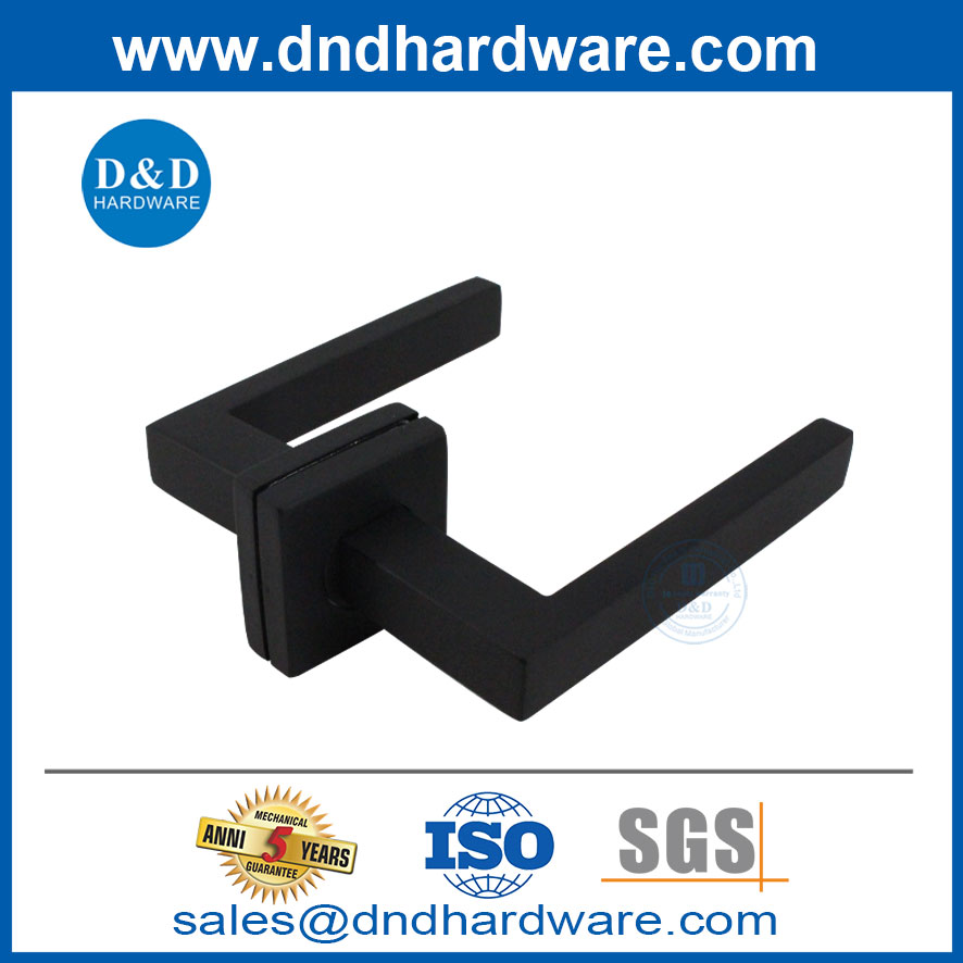 Passage des poignées de la porte noire en acier inoxydable carré d'intimité poignée de porte-porte-ddth020