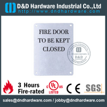 SS304 Plaque Signature 130x170mm pour porte coupe-feu pour portes résistant au feu -DDSP010