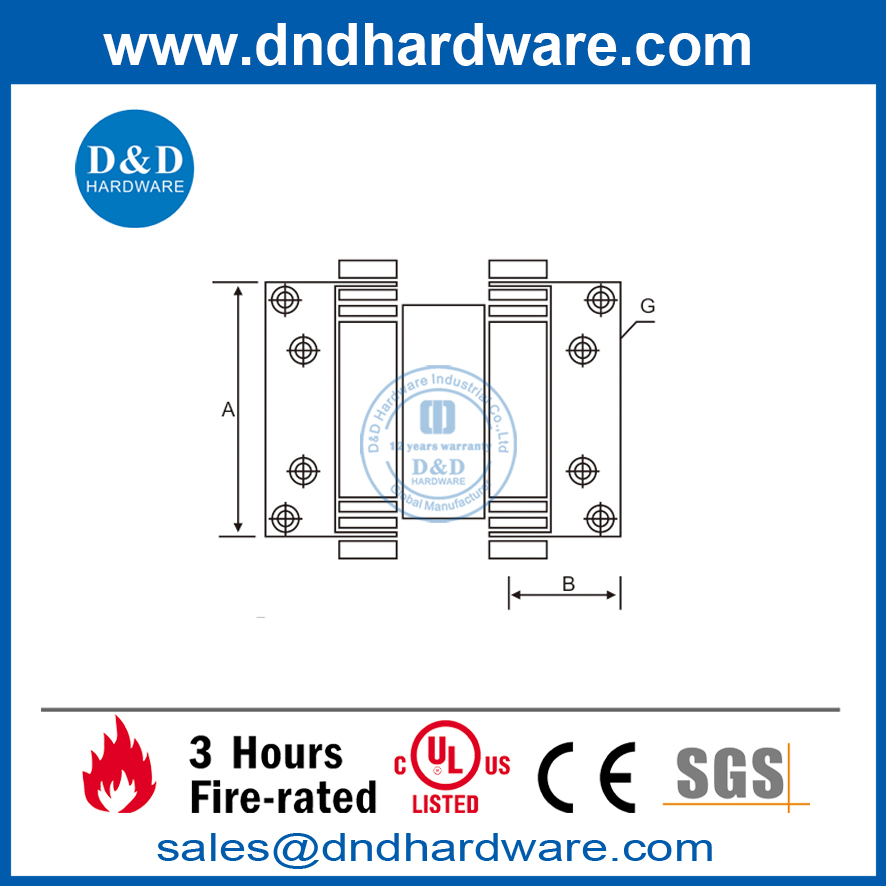 Charnière à ressort à double action SS304 pour porte battante-DDSS038