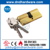 EN 1303 Cylindre de porte double finition teinté laiton massif Lock-DDLC003