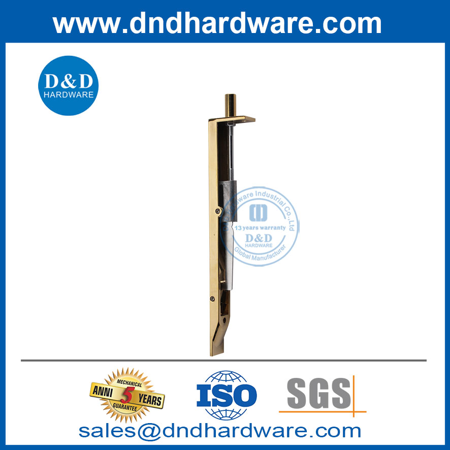 Cât solide en laiton 8 pouces SS304 Gold Safety Flush Bolt-DDB001
