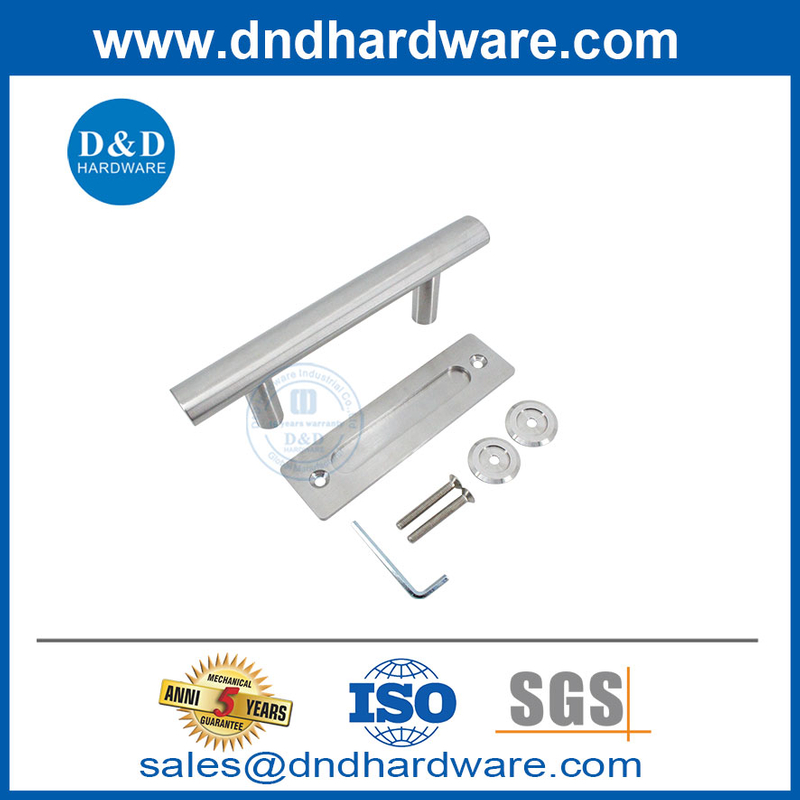 Poignée de porte coulissante en acier inoxydable en argent Handle de porte de grange moderne-poignée-ddbd101