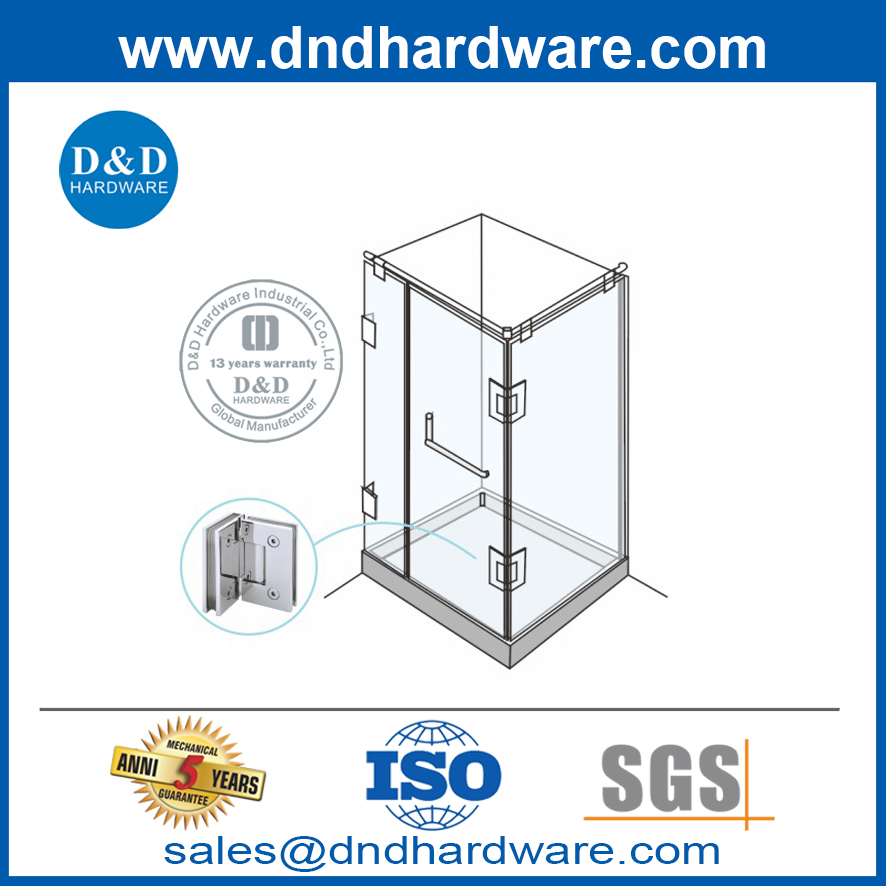 Verre en acier inoxydable aux charnières de porte en verre pour les portes en perspex-ddgh002