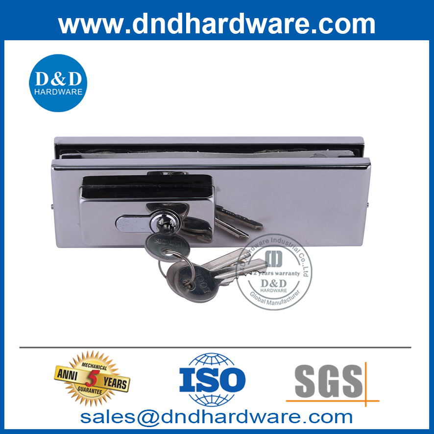 Chine Factory Glass Door Lock Patch Raccord avec cylindre et clé-DDPT004