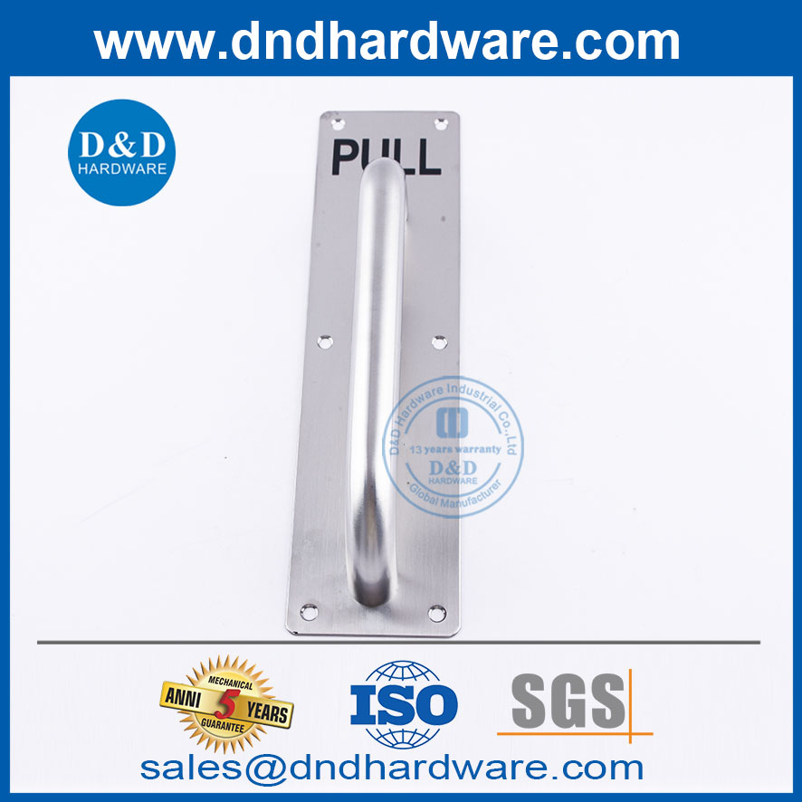 Conception moderne en acier inoxydable poussoir et plier plaque avec poignée de porte-DDPH023