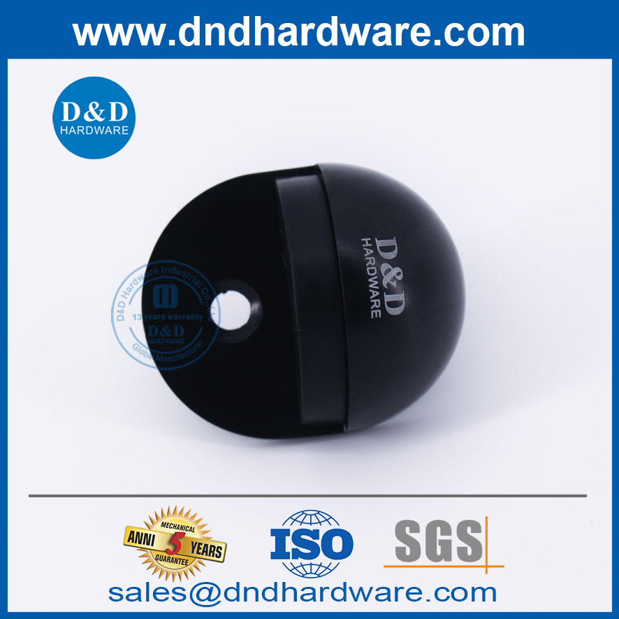 Hémisphère en acier inoxydable Matt Black Extérieur Porte Stop-DDDS003