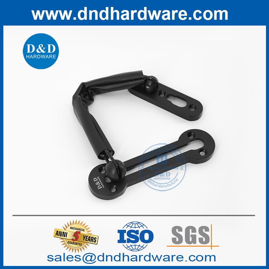 Sécurité en acier inoxydable Matt Black Door Chain Lock pour chambre-DDDG003