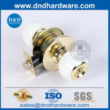 Couleur blanc et or zinc alliage de porte cylindrique verrouillage-ddlk067