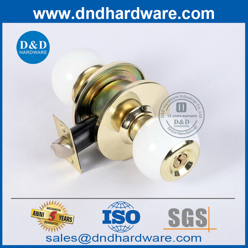 Couleur blanc et or zinc alliage de porte cylindrique verrouillage-ddlk067
