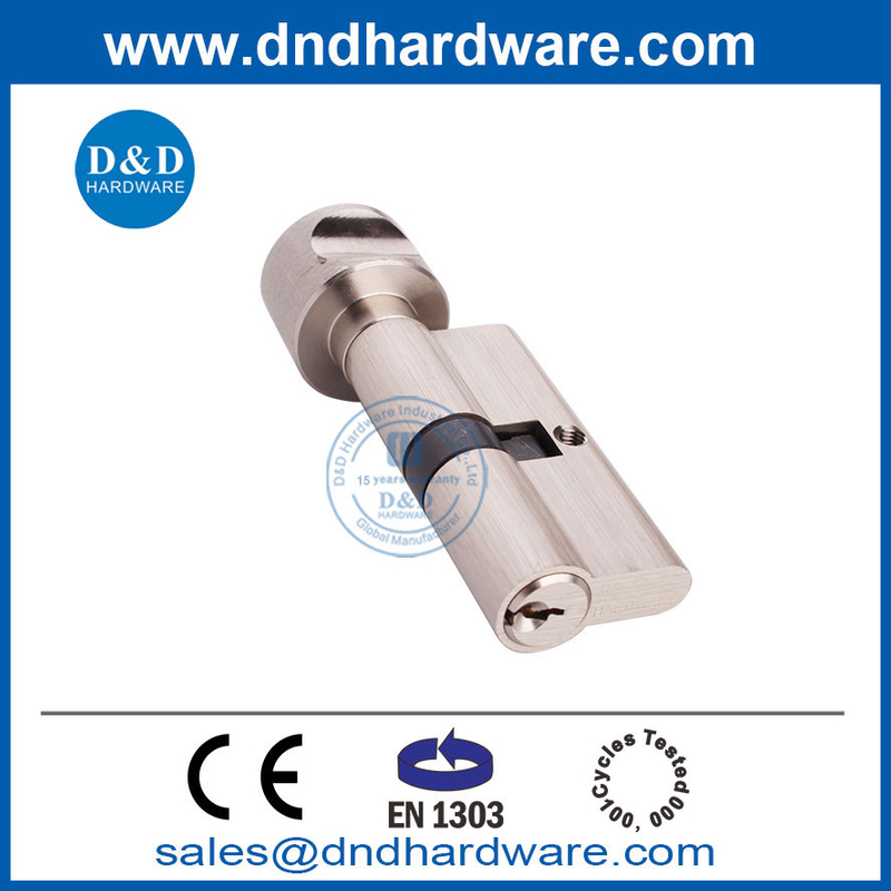 BRAS BS EN1303 Nickel en satin et touche de serrure unique Cylinder-DDLC001