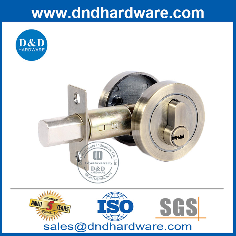 Alliage de zinc AB bouton de porte ronde Deadbolt verrouillé de l'intérieur-ddlk027