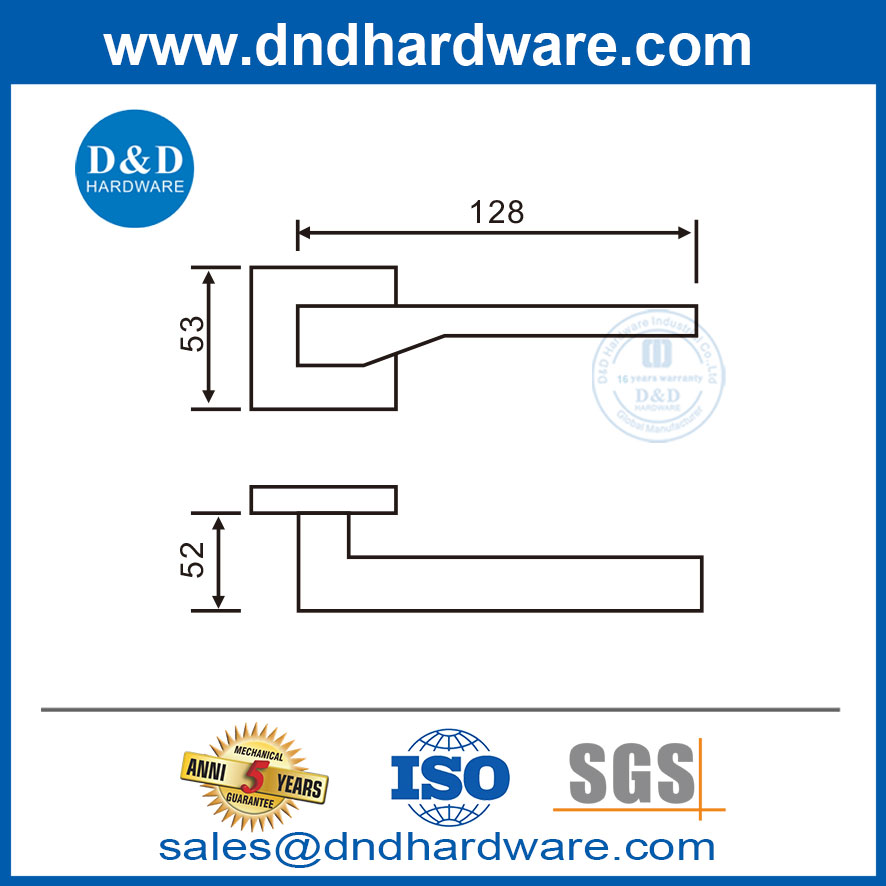 Poigrés de la porte de sécurité Poigrés de porte de levier en acier inoxydable Interior-DDSH048