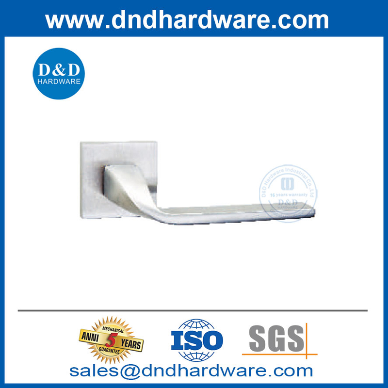 Poignées de porte de passage carré en acier inoxydable levier solide de la porte d'intimité des poignées de porte-DDSH055