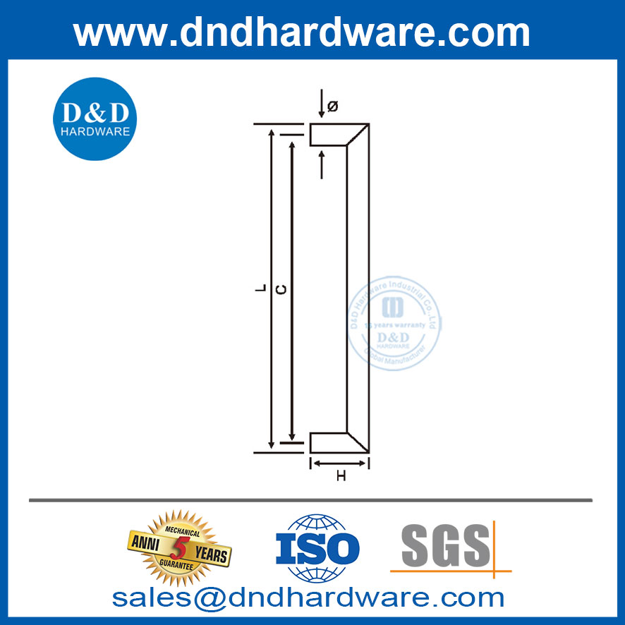 Enclosage populaire Handle de la poignée en verre Handle Poignée en acier inoxydable Handle-DDPH030