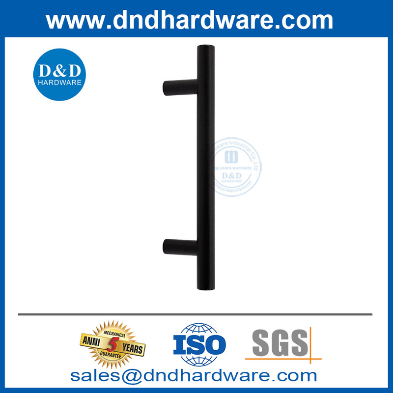 Poil de porte d'entrée poignées en acier inoxydable Black en verre Poiglettes-DDPH031