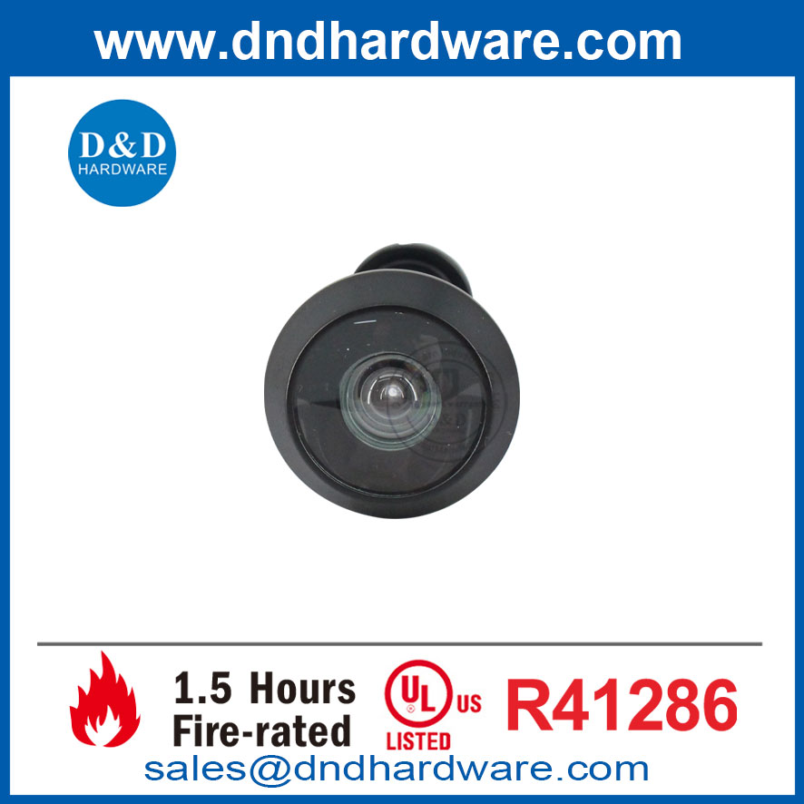 Ul 180 Angle Black Glack Lens Visionneur de porte d'incendie pour Home Office Hotel-DDV011