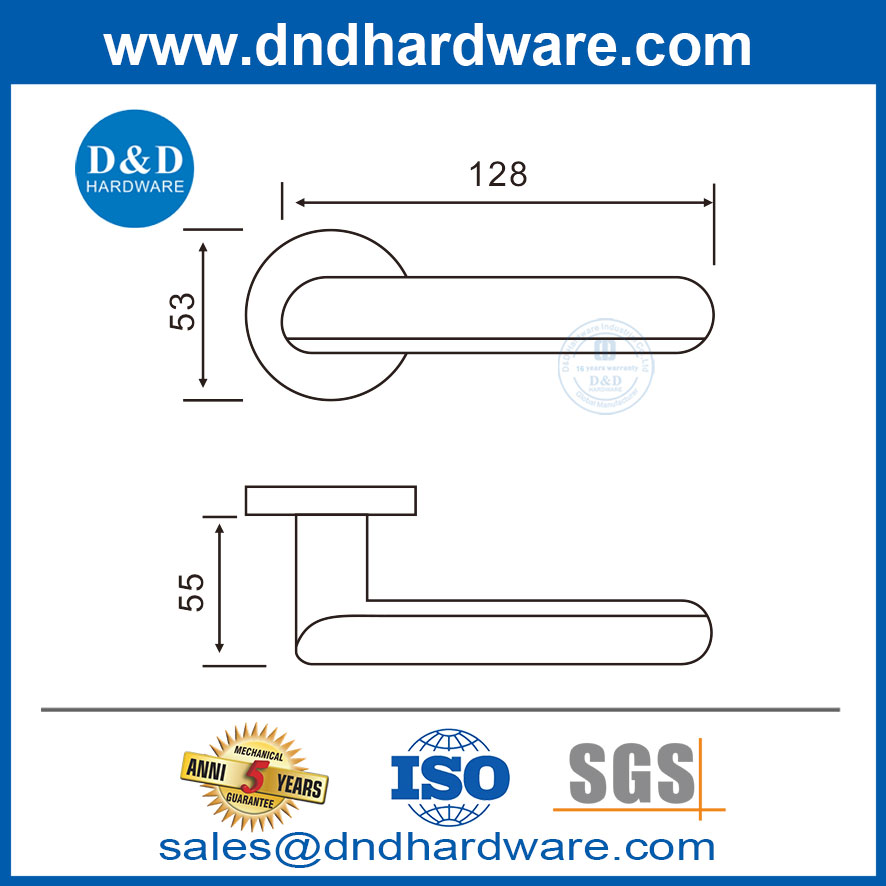 Fabricants de levier commercial Poigure de porte en acier inoxydable pour les portes en métal de sécurité-DDSH011