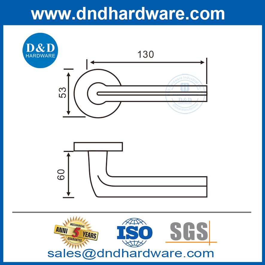Points de porte en acier inoxydable Poigres de levier Poiglettes de porte intérieure-DDSH016