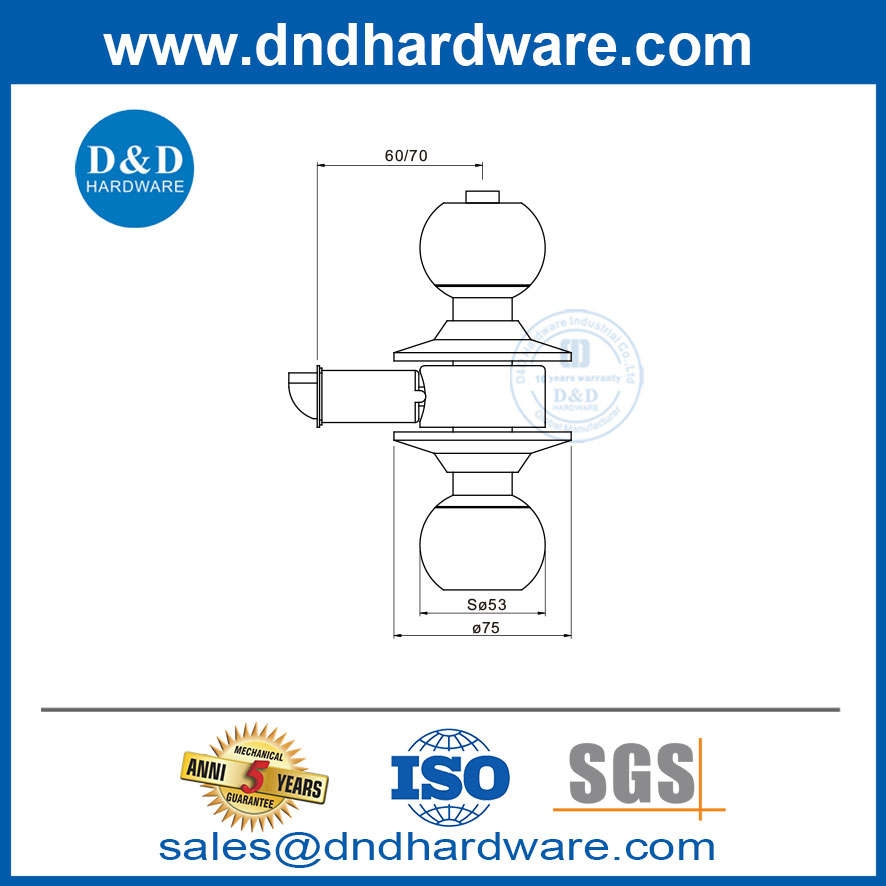 Chine Factory Lockset de verrouillage tubulaire en acier inoxydable.
